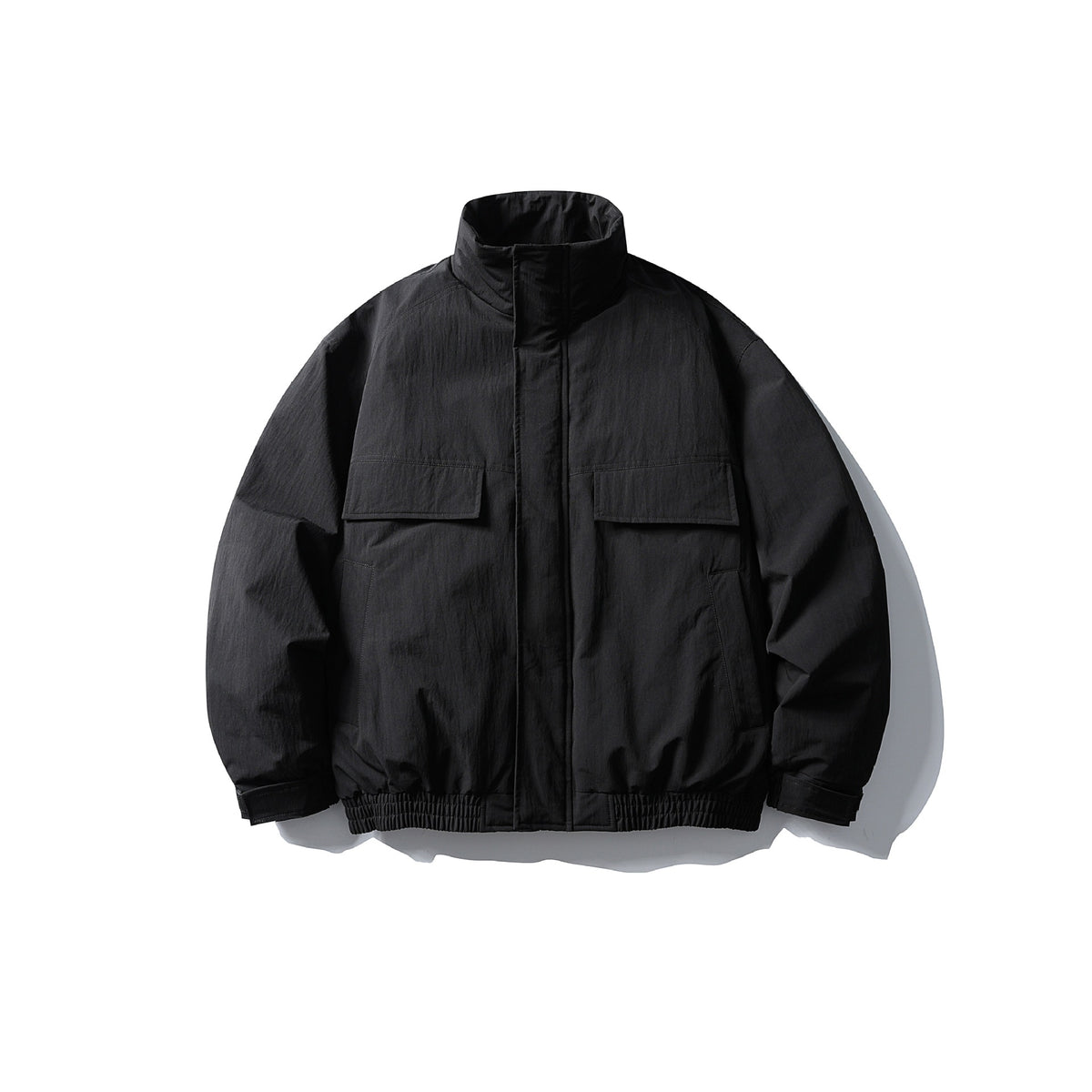 Men's Boxy Thermal Field Jacket with High Stand Collar and Flap Pockets EVA-US