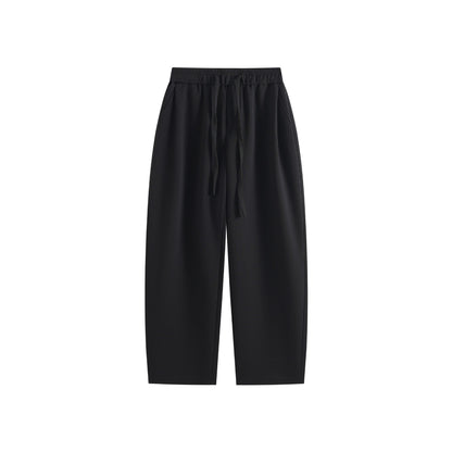 Women’s Wide Jogging Pants made of Cotton Blend with Elastic Cord Waistband EVA-US