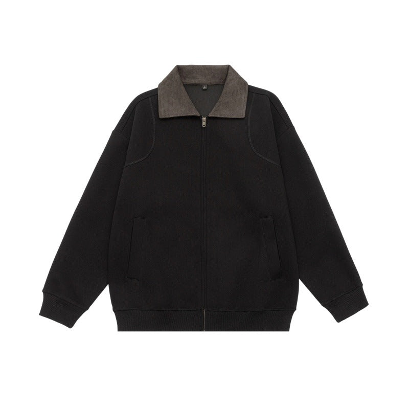 Unisex Oversize Zip jacket with cord collar and built-in side pockets EVA-US