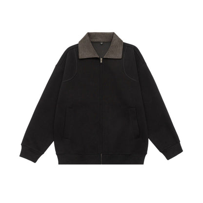 Unisex Oversize Zip jacket with cord collar and built-in side pockets EVA-US