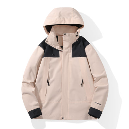 Men's Weatherproof Shell Parka with Adjustable Hood and Concealed Zippers EVA-US