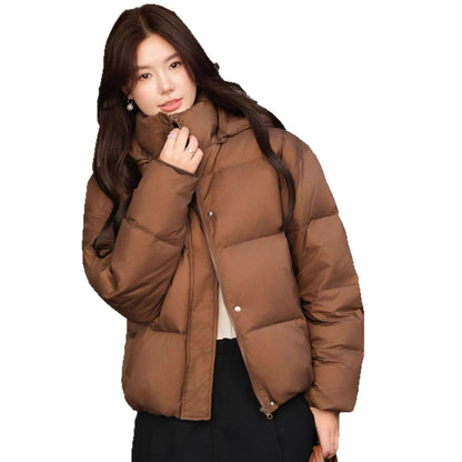 Ladies short-cut oversized quilted jacket with XXL hood and thermal insulation EVA-US