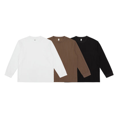 Unisex Premium-Long Sleeve Shirt made of textured jersey with reinforced round neckline EVA-US