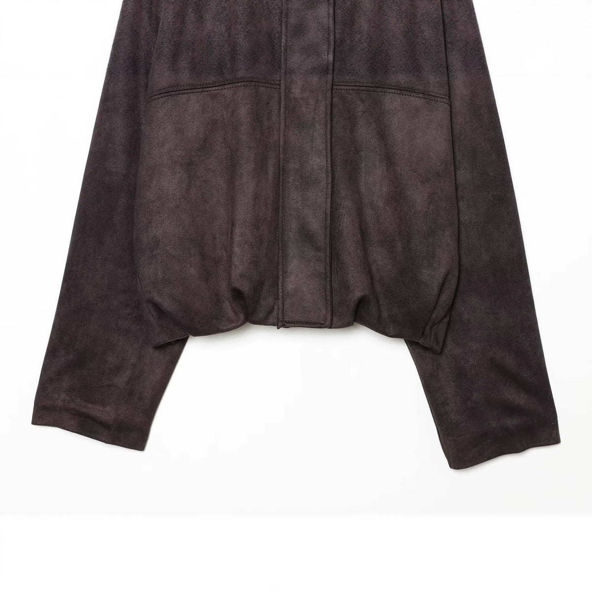Women's short jacket in velvet look with high funnel collar and elastic hem EVA-US