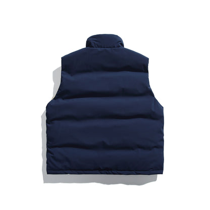Unisex Padded Utility Vest with High Stand-Up Collar and Flap Pockets EVA-US
