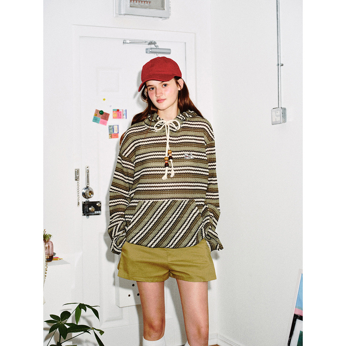 Women's knitted hoodie with cat ears and kangaroo pocket EVA-US