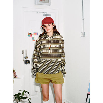 Women's knitted hoodie with cat ears and kangaroo pocket EVA-US
