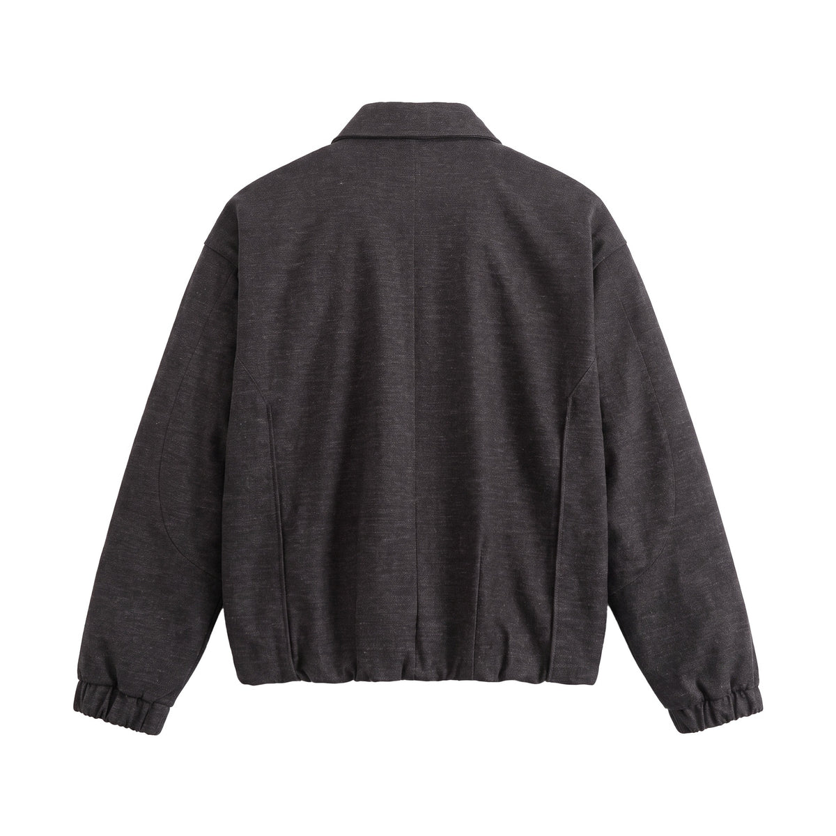 Men's short-cut wool blend blouson with concealed snap button placket EVA-US