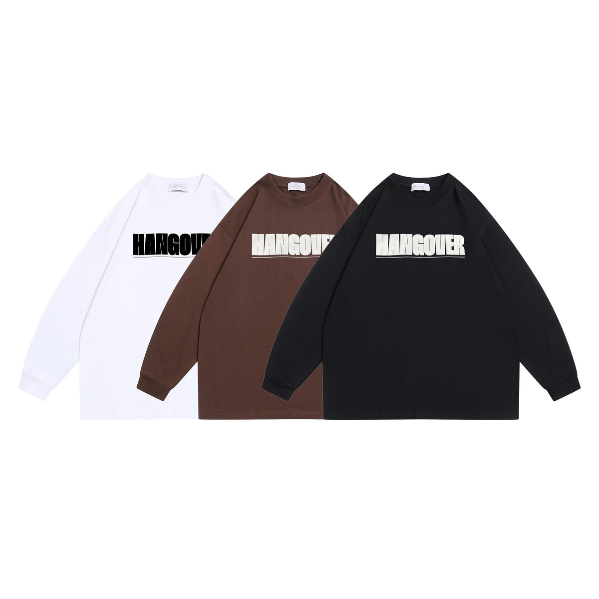 Unisex Oversize sweatshirt with distinctive typo print, ribbed round neckline and extended sleeves EVA-US