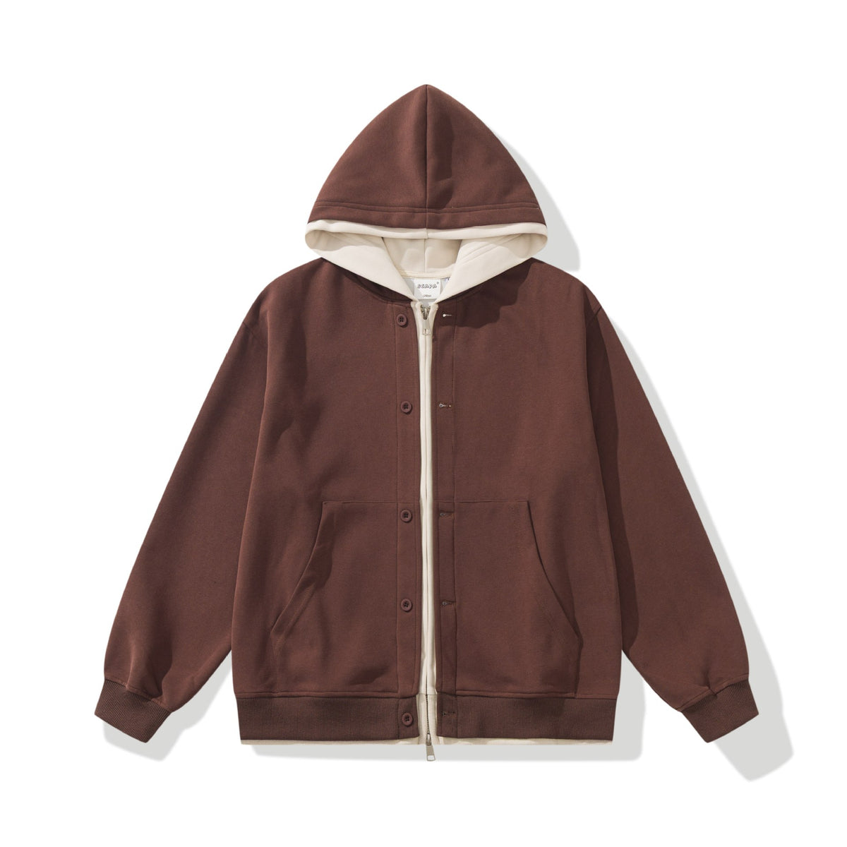 Unisex Boxy-Hooded Zip Jacket made of French Terry EVA-US