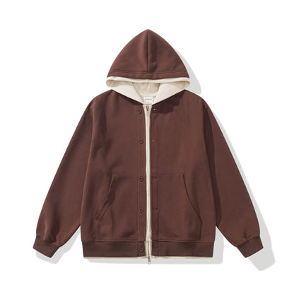 Unisex Boxy-Hooded Zip Jacket made of French Terry EVA-US