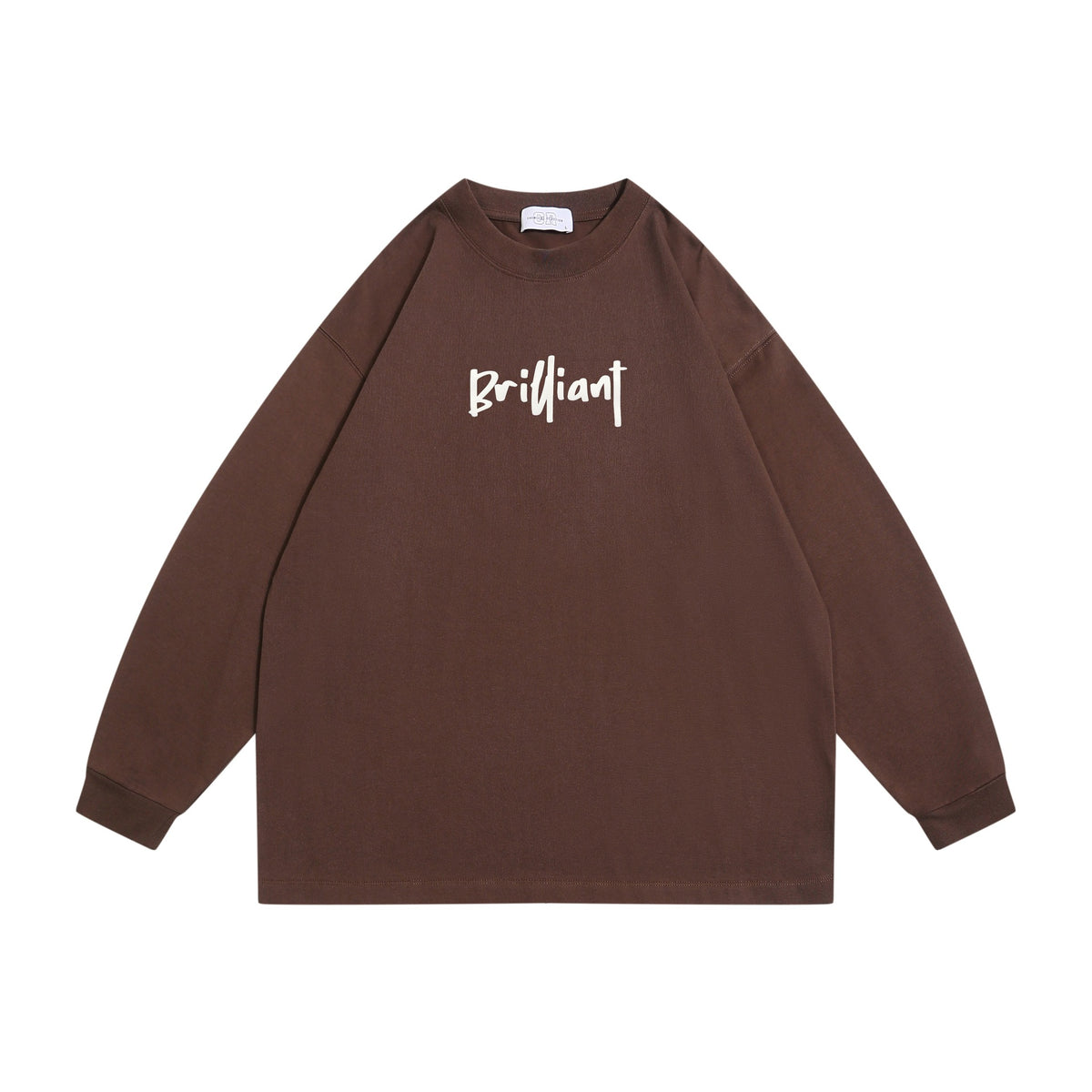 Unisex Oversize Sweatshirt with Front Print 'Brilliant', Raglan Sleeves and Ribbed Round Neck EVA-US