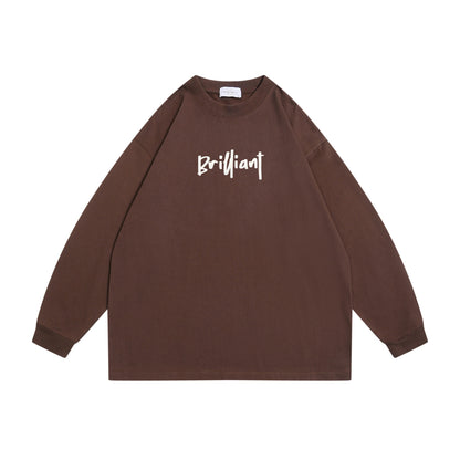 Unisex Oversize Sweatshirt with Front Print 'Brilliant', Raglan Sleeves and Ribbed Round Neck EVA-US