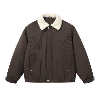 Men's Short Blouson with Sherpa Collar and Utility Pockets EVA-US