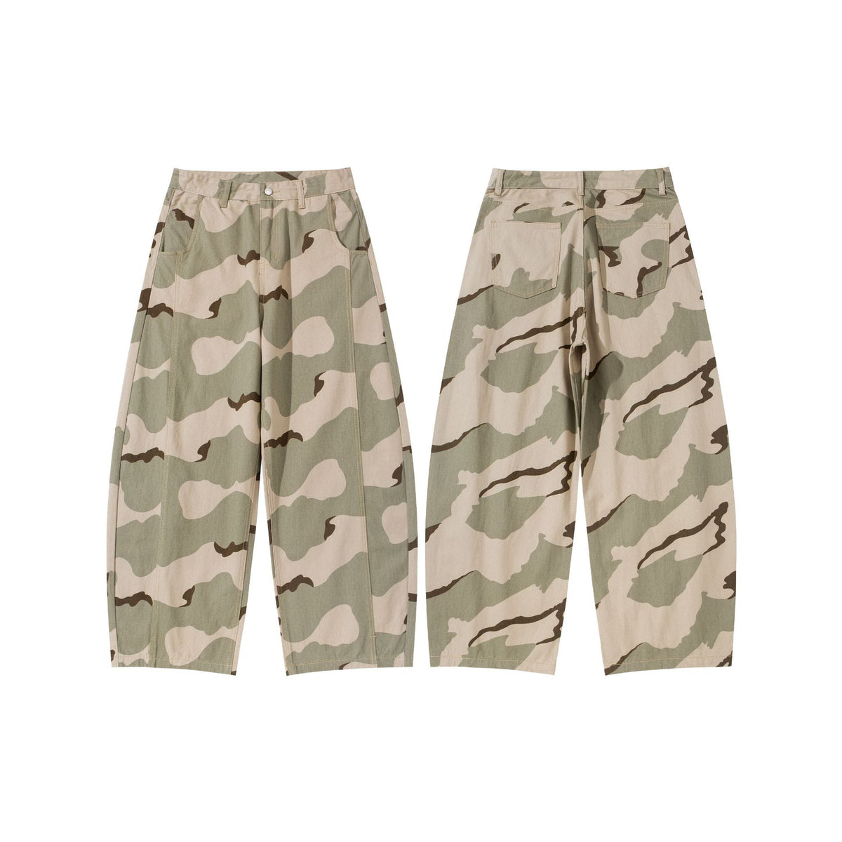 Women Wide Cropped Cargo Pants in Camouflage Utility Look EVA-US