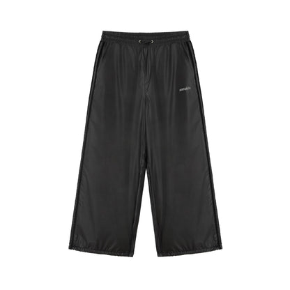 Unisex Loose Technical Nylon Training Pants with Elastic Drawstring and Side Inserts EVA-US