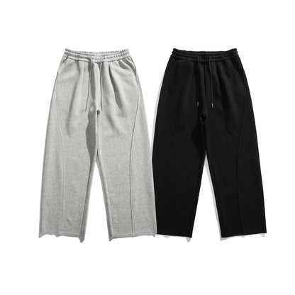 Women's Cropped Sweatpants with Raw Hem, Elastic Waistband, and Side Pockets EVA-US