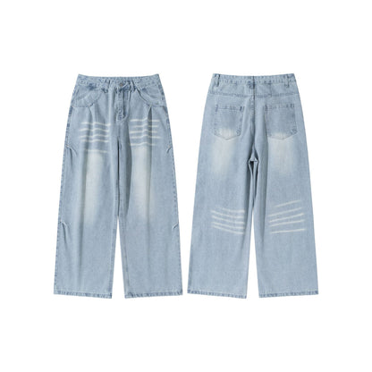 Women's High-Waisted Wide Cropped Jeans with Pleats and Utility Pockets EVA-US