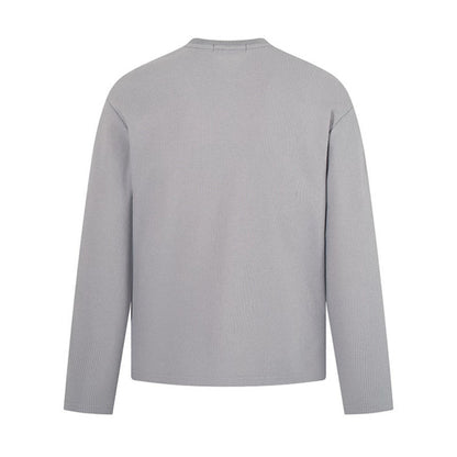 Men's long sleeve shirt in waffle knit with vintage graphic and relaxed fit EVA-US