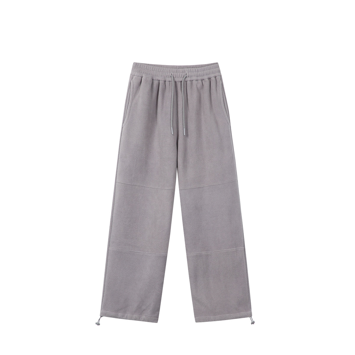 Women's Loose Fleece Jogging Pants with Drawstring Waistband, Side Pockets, and Adjustable Hem