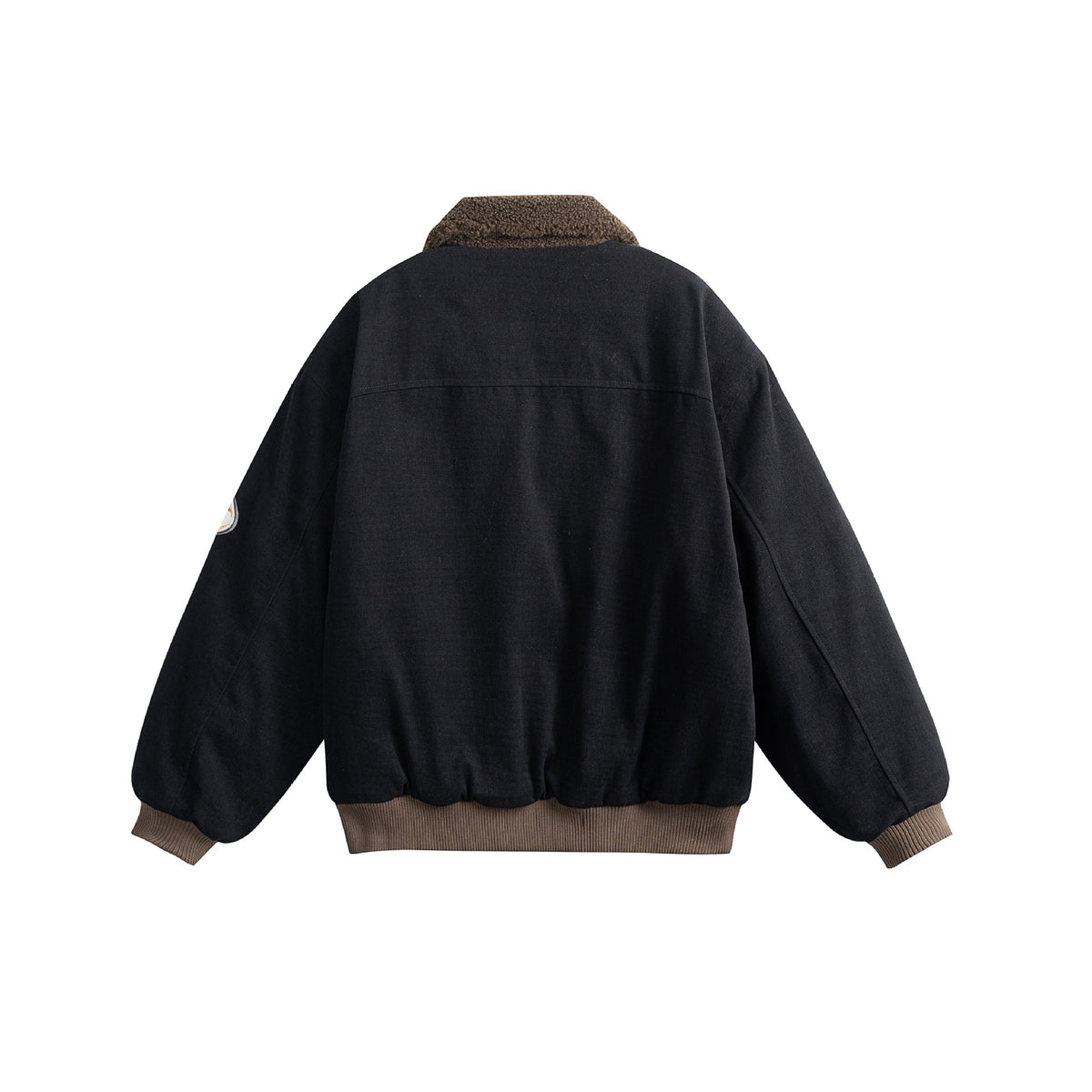 Unisex Boxy Bomber Jacket with Teddy Collar, Corduroy Look and Utility Pockets EVA-US