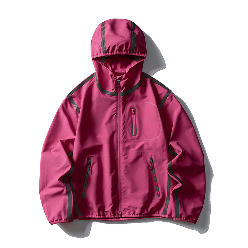 Unisex Waterproof Softshell Outdoor Jacket with Welded Seams and Hood EVA-US