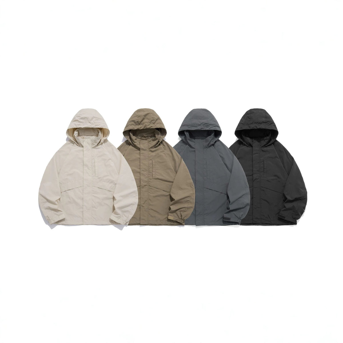 Unisex Wide water-repellent hooded parka with concealed zipper placket and flap pockets EVA-US