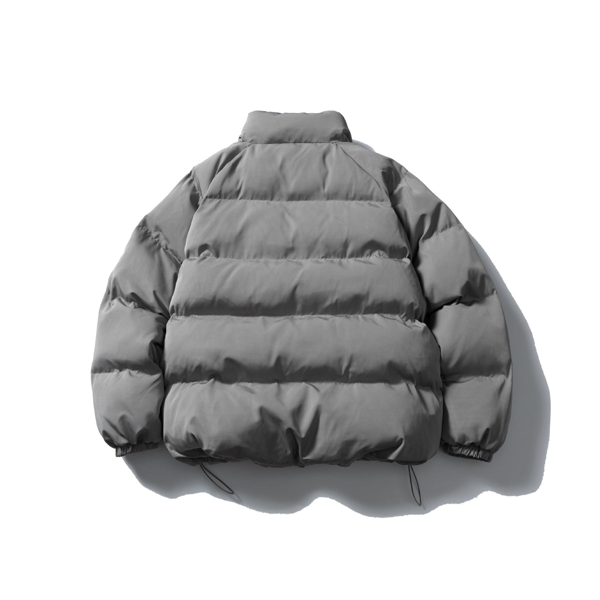 Unisex Short Cut Quilted Jacket in Boxy Cut with High Collar and Drawstring EVA-US