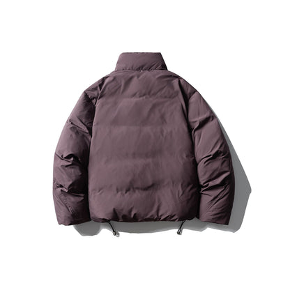 Men's Short Boxy Insulation Jacket with High Standing Collar and Large Flap Pockets EVA-US