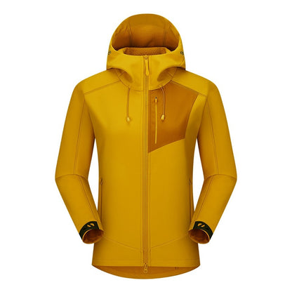 Men's Softshell Trekking Jacket with Hood breathable windproof stretch EVA-US
