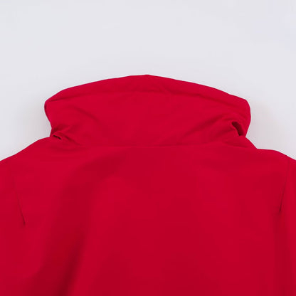 Women's Cropped Oversize Windbreaker with high funnel collar, drawstring and gathered elastic waistband EVA-US