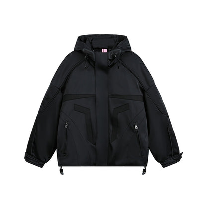 Unisex technical padded hoodie with utility pockets and adjustable hem EVA-US