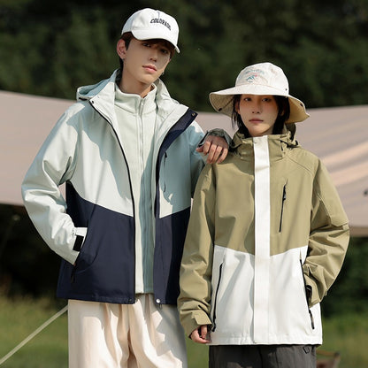Men's Two-Tone Wind and Water-Repellent Softshell Jacket with Hood EVA-US
