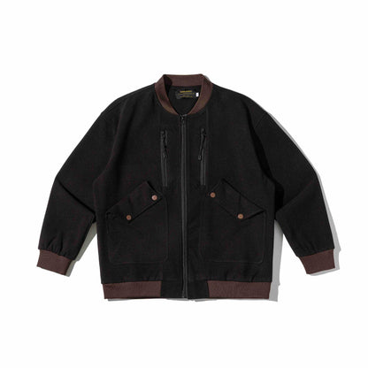 Men's short-cut utility bomber jacket with flap pockets and double chest zip EVA-US