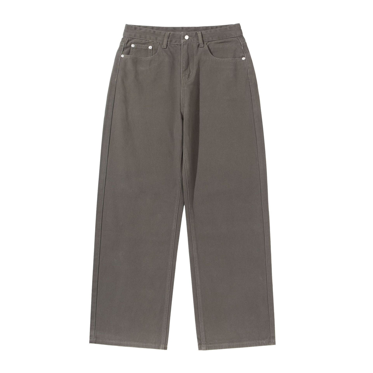 Women's Wide Cropped Pants with High Waist, Straight Leg, and Five-Pocket Design EVA-US