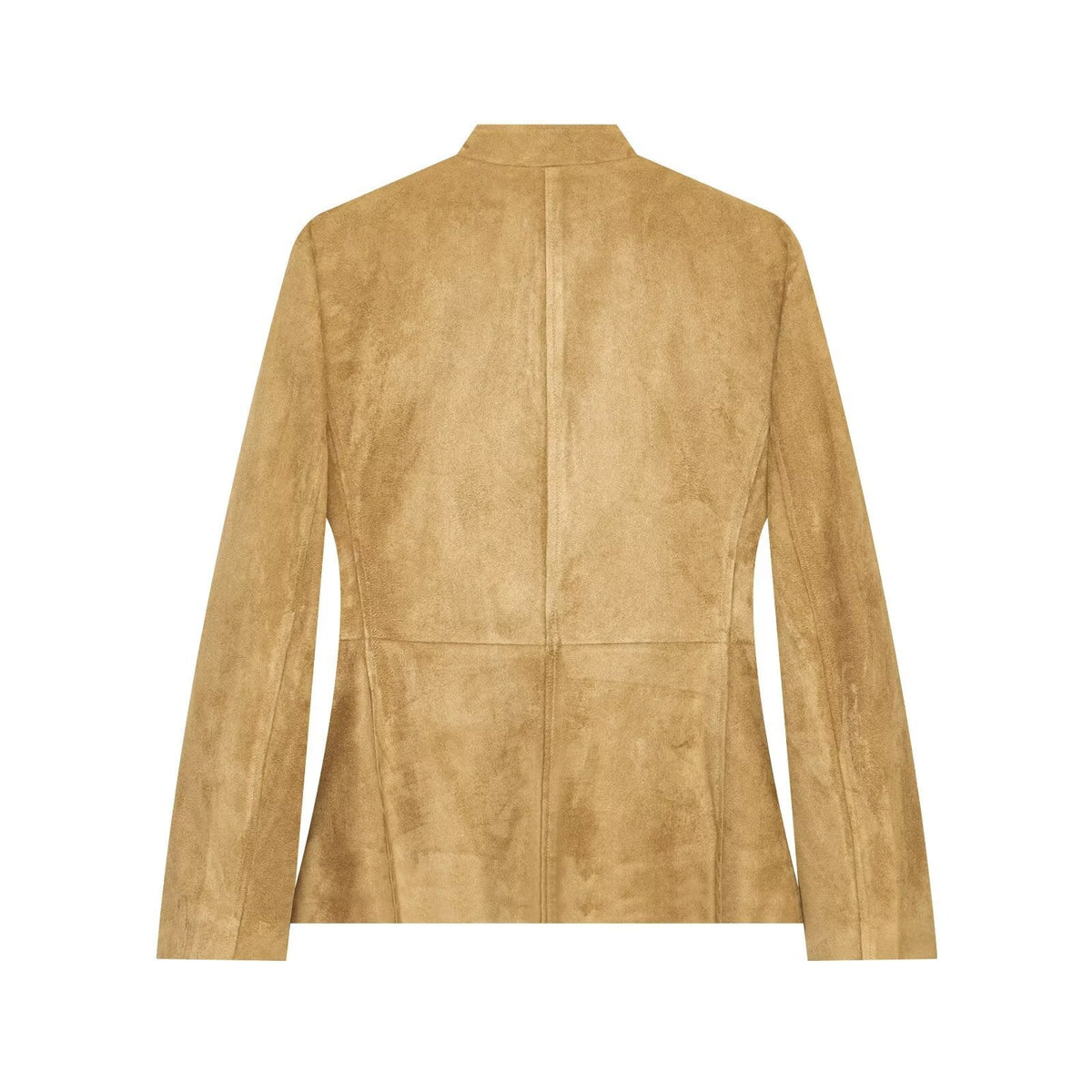 Women's Suede Jacket in Military Style with Stand-Up Collar EVA-US