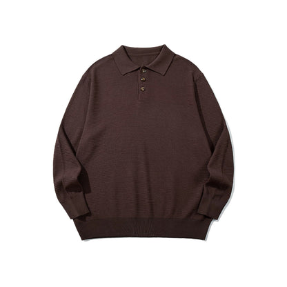 Unisex Waffle Knit Polo in Relaxed Fit with Triple Button Placket and Ribbed Hem EVA-US