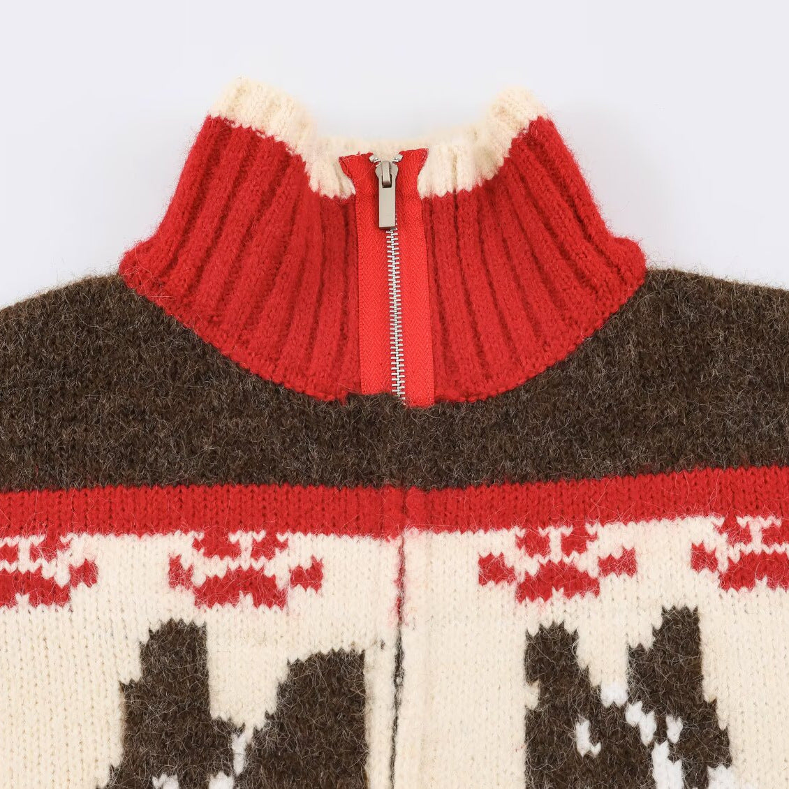 Women's Knit Two-Piece with Zipper Jacket and Flared Wool Blend Skirt EVA-US