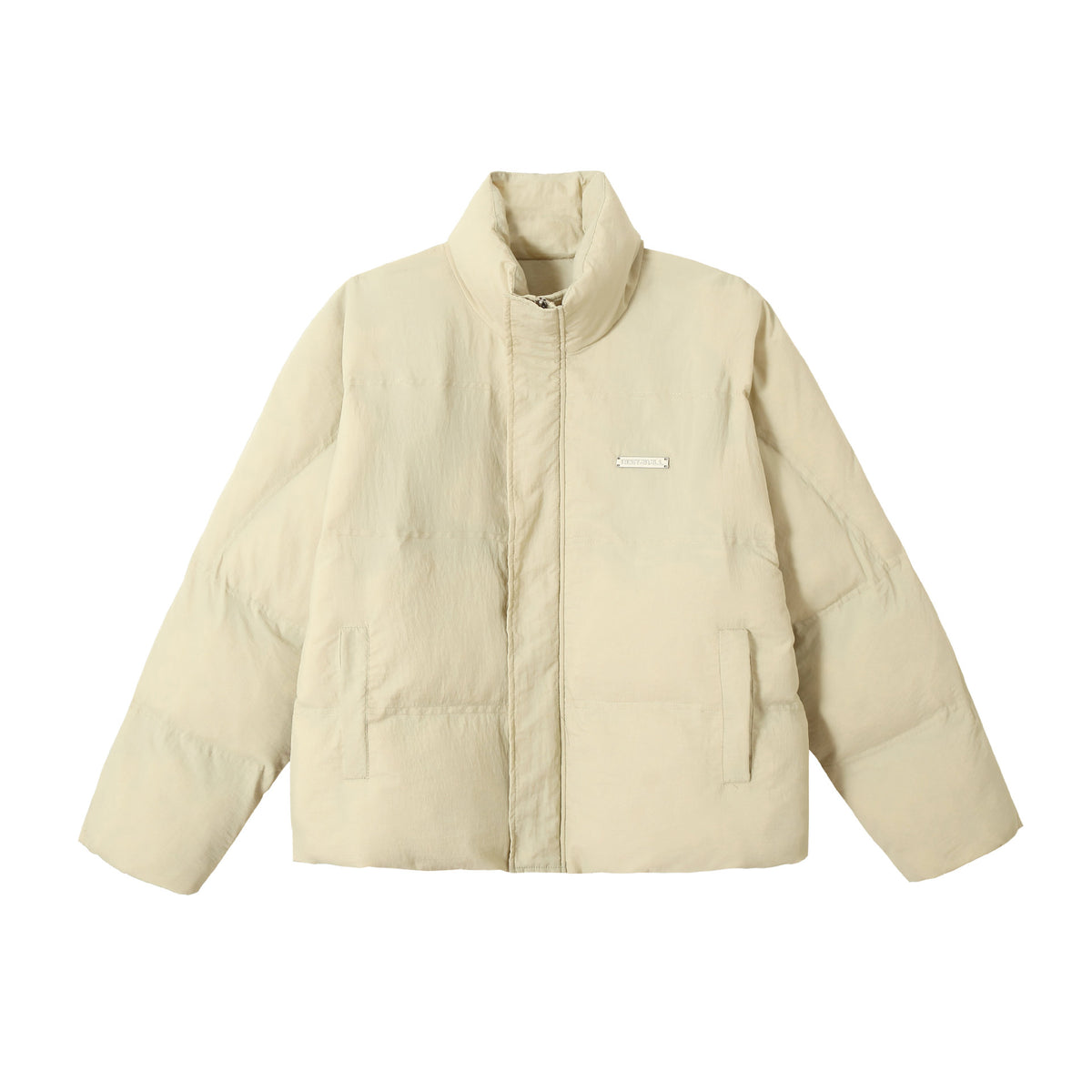 Unisex Boxy-Puffer Blouson with high stand-up collar and concealed front panel EVA-US