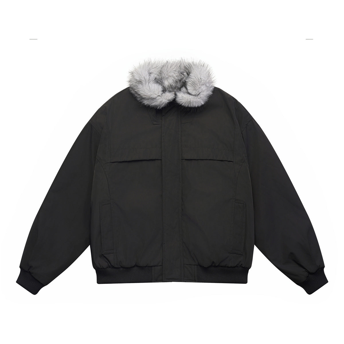 Men's Boxy Bomber Jacket with cozy artificial fur collar and windproof thermal lining EVA-US