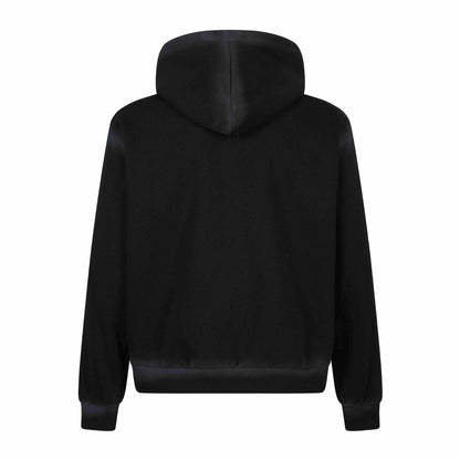 Unisex hooded jacket with full zip, large typo print and kangaroo pocket EVA-US