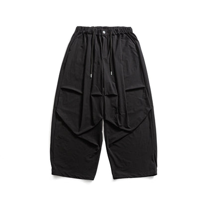 Women's Wide Cropped Cargo Culotte with Drawstring Waistband and Pleat Detail