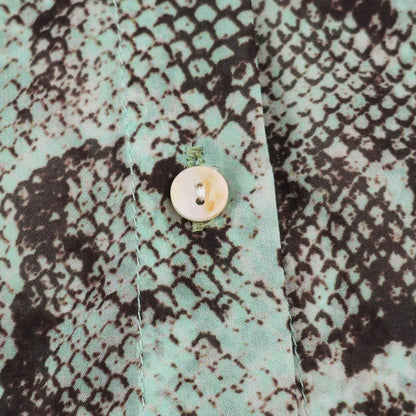 Women's blouse with waterfall shawl collar and snake print EVA-US
