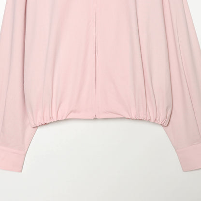 Women's Cropped Bomber Jacket with Shirt Collar, Elastic Hem and Checked Lining EVA-US