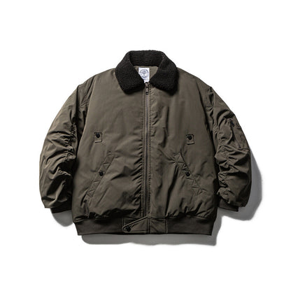 Men's short parka bomber with sherpa collar, padded utility jacket EVA-US