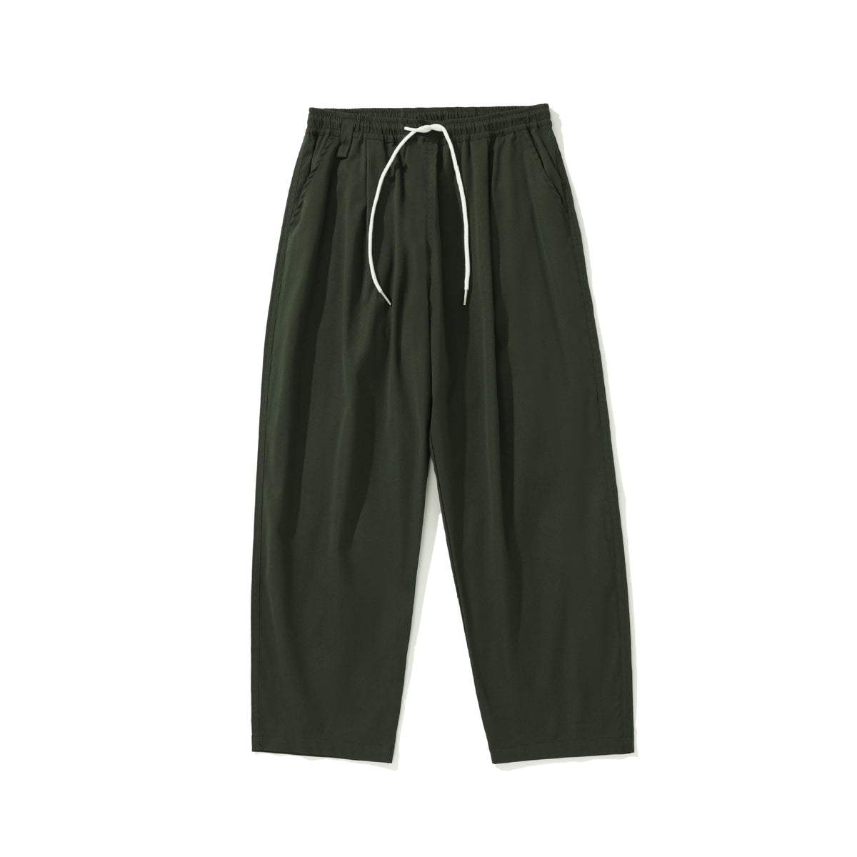 Women Cropped Comfort Pants with Elastic Waistband and Drawstring EVA-US