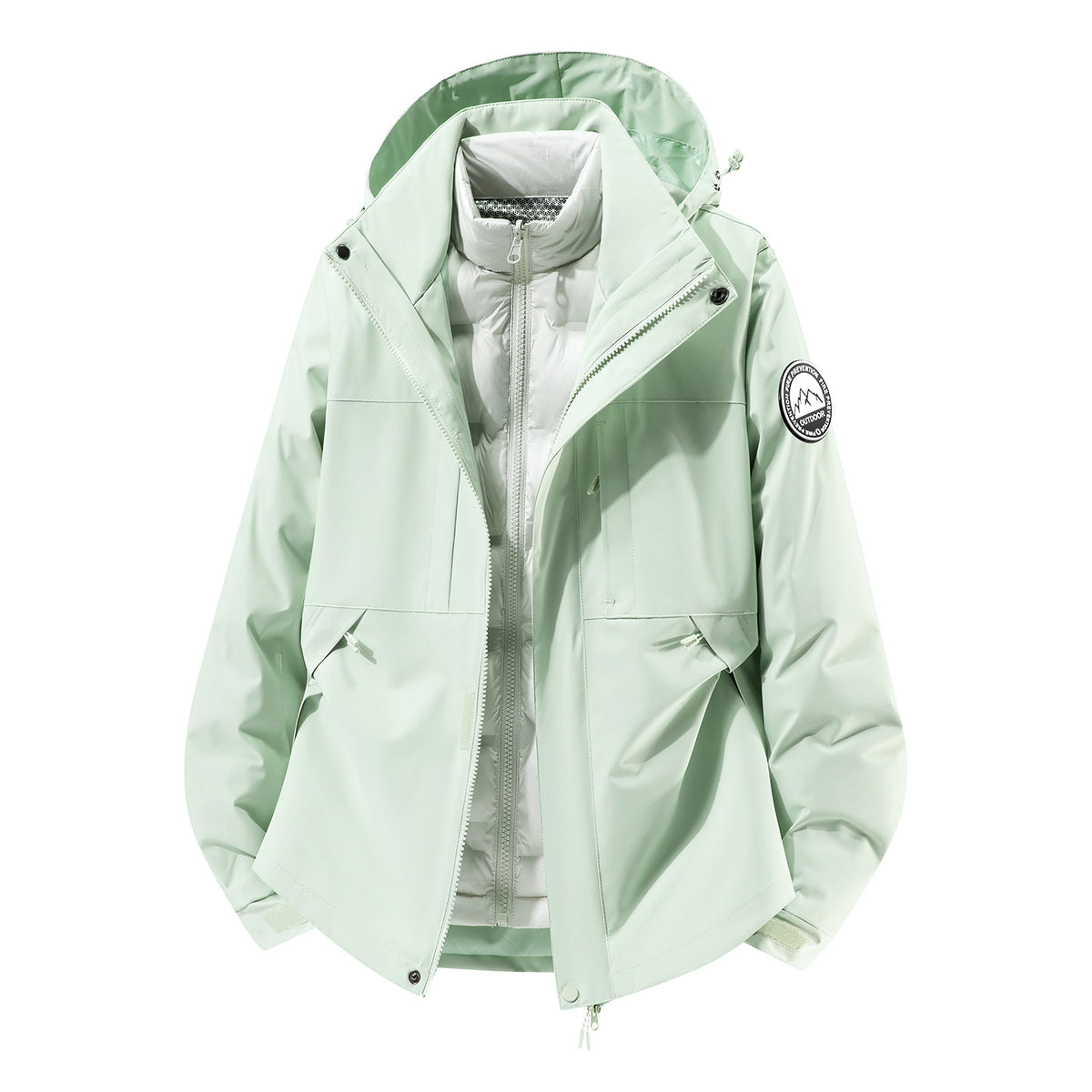 Men's two-layer hardshell parka with removable padded vest and technical hood EVA-US
