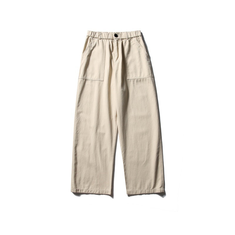 Women's Wide Utility Cargo Pants with Elastic Waistband and Applied Front Pockets EVA-US