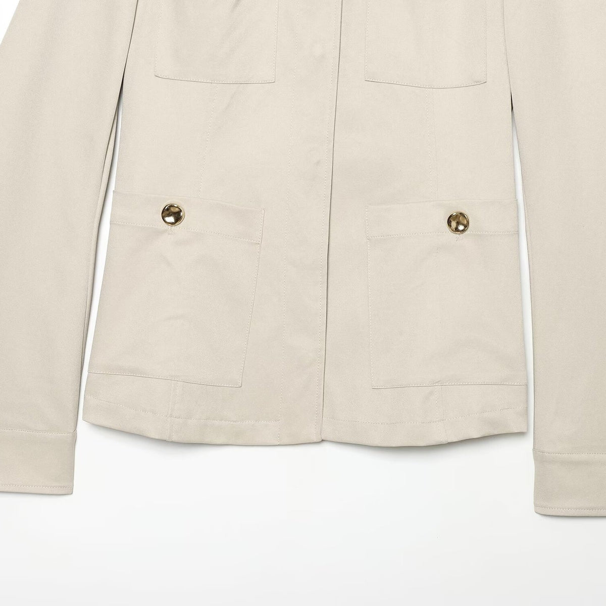 Women's Lightweight Field Jacket in Safari Style with Stand-Up Collar and Four Flap Pockets EVA-US