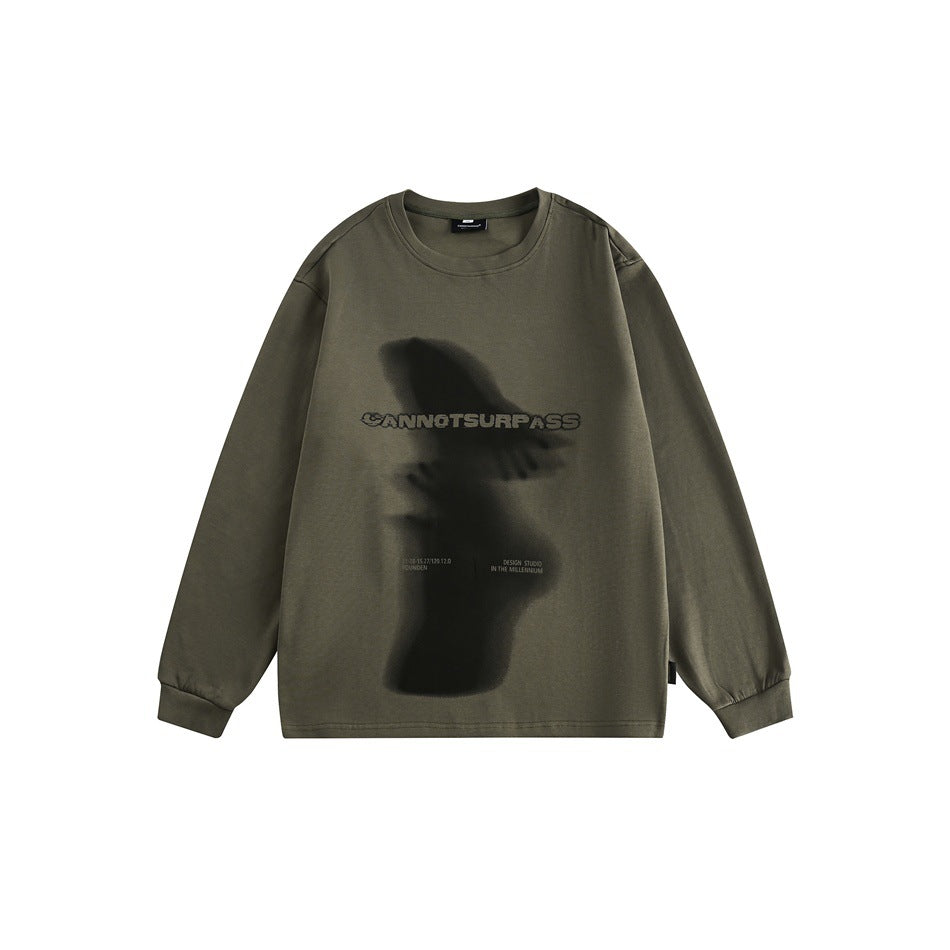 Unisex Oversize-Longsleeve shirt with surreal photo print and ribbed cuffs EVA-US